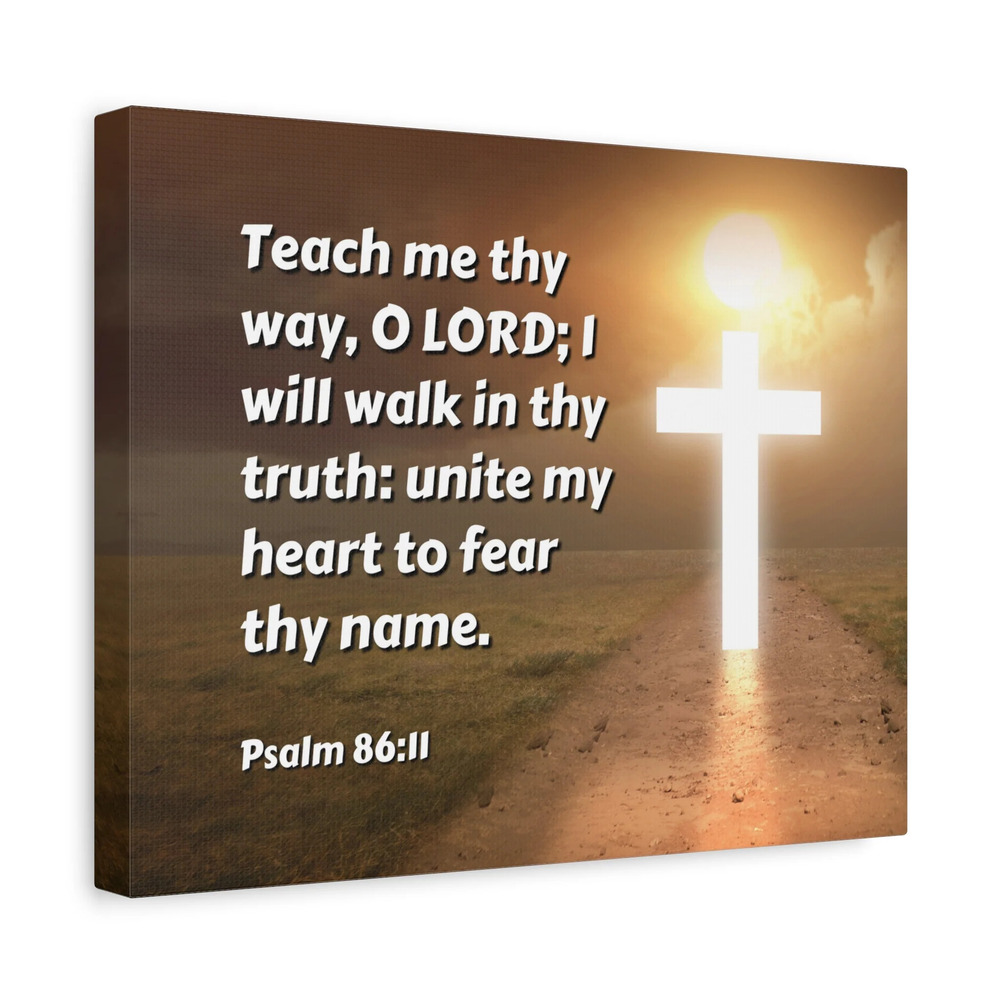 Scripture Canvas Unite My Heart Psalm 86:11 Christian Wall Art Bible Verse